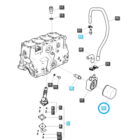 Filtru ulei tractor LS MT5, XU6168,MT3-CNH-EGQ140