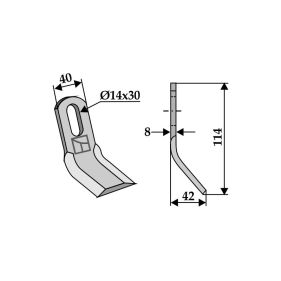 Cutit tocatoare Uemme/ Hymach lateral