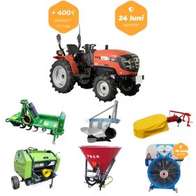 Pachet tractor VST model FIELDTRAC 927, 24 CP cu freza, cositoare, atomizor, mig, presa, lama de zapada si plug